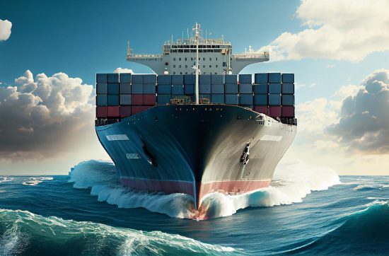 shipping industry delivering cargo large container ship generative ai